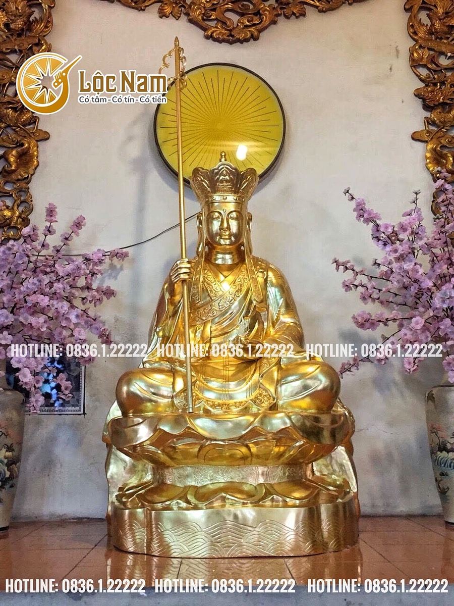 Tượng Địa Tạng Vương Bồ Tát Bằng Đồng Cao 1m6 góc chụp 2