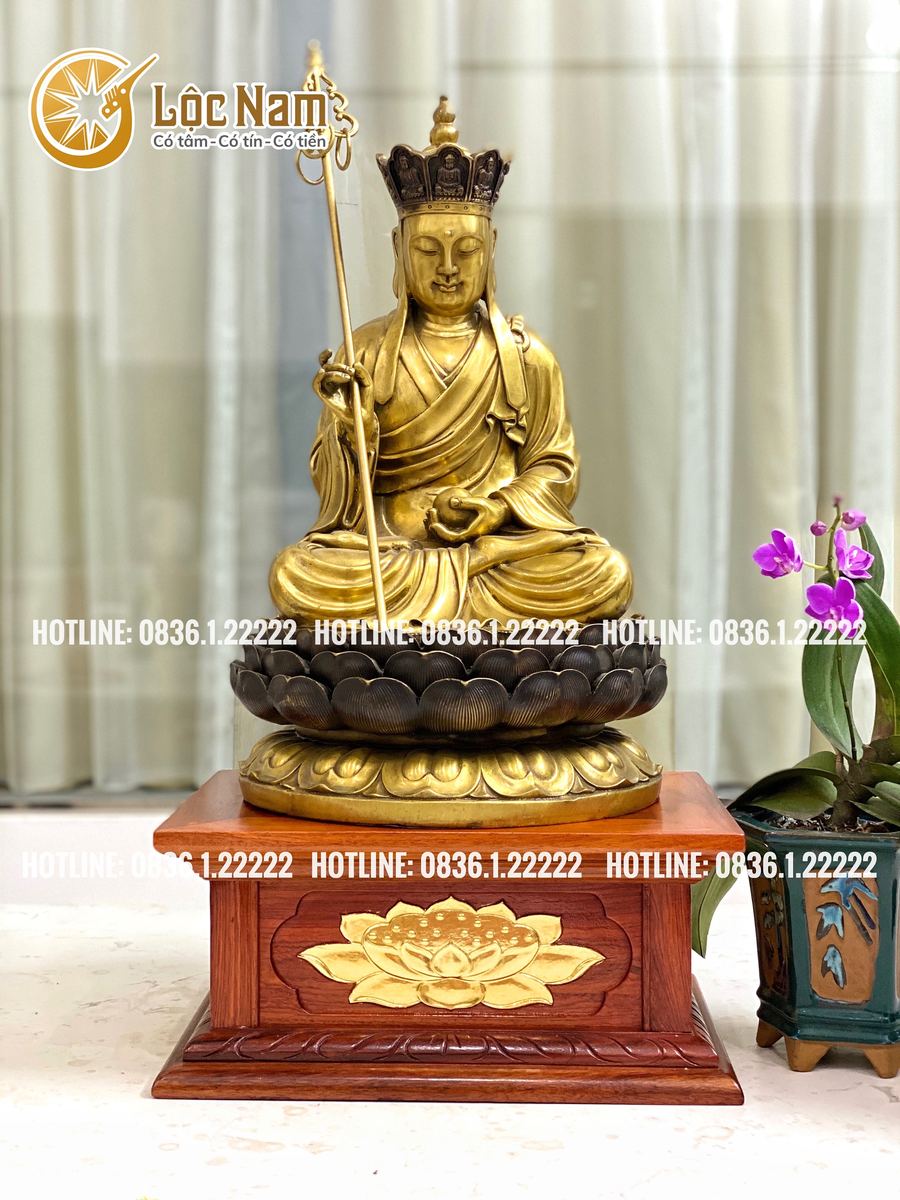Tượng Địa Tạng Vương Bồ Tát Bằng Đồng Cao 45cm