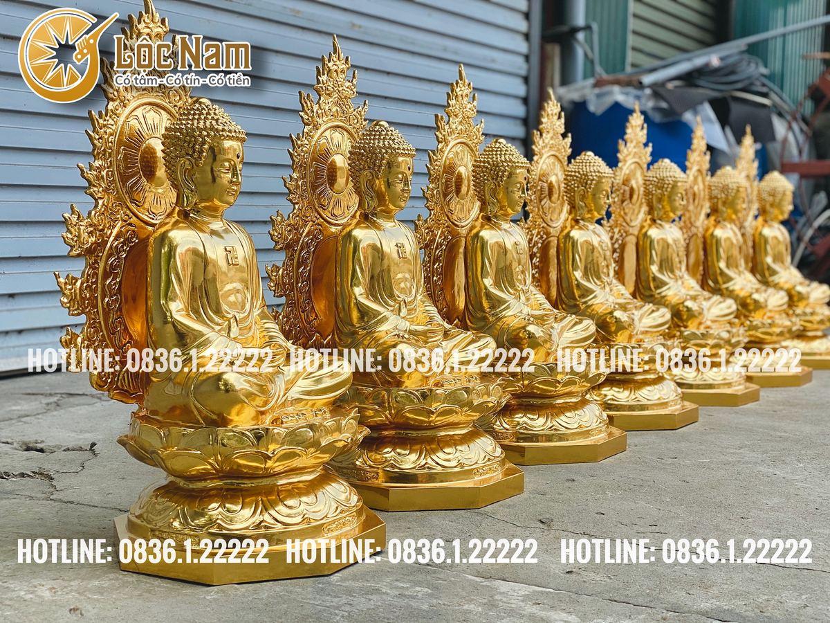 Tượng Dược Sư Bằng Đồng Cao 68cm Dát Vàng 9999 góc chụp 1