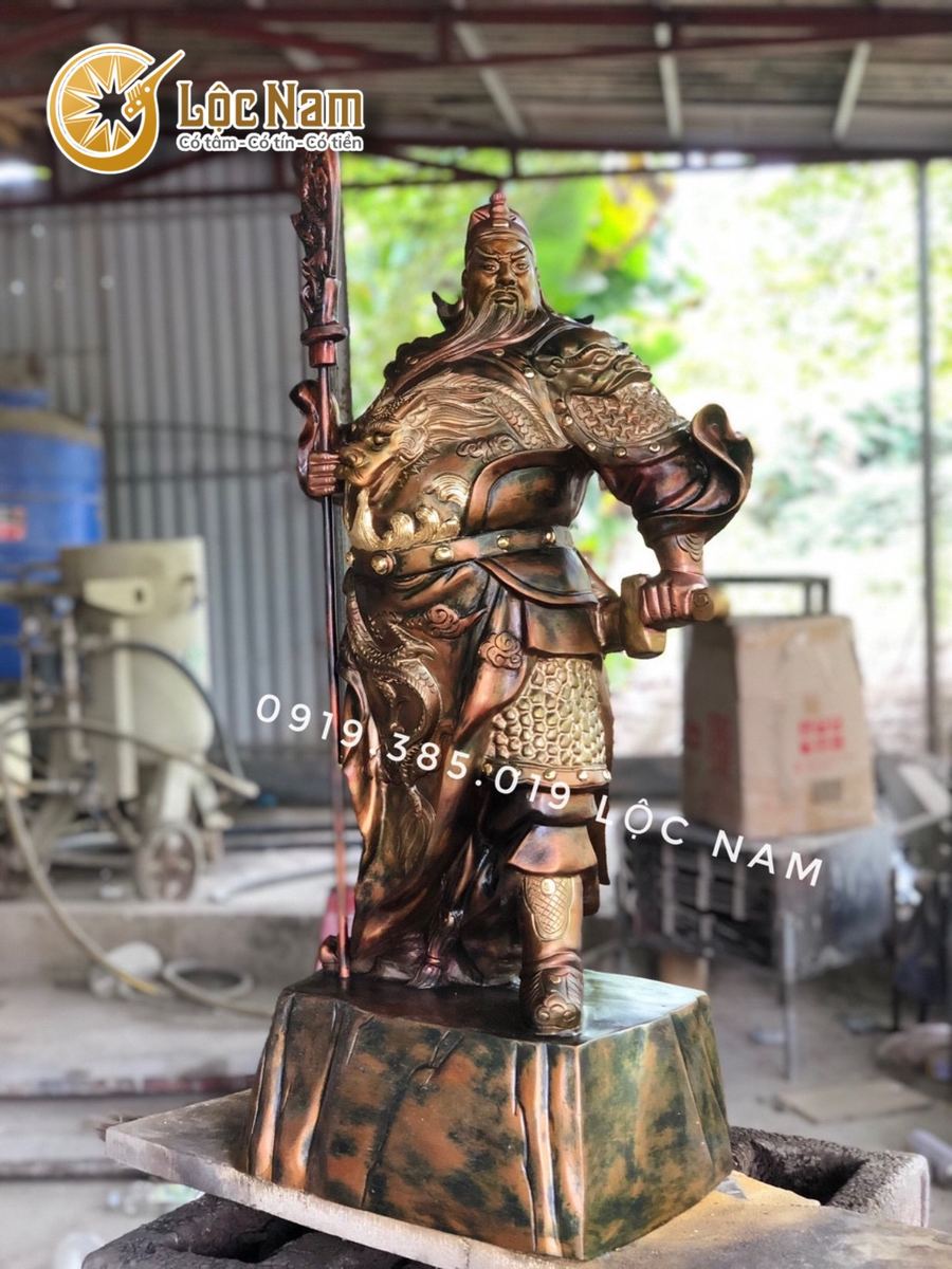 Tượng quan vân trường bằng đồng cao 80cm